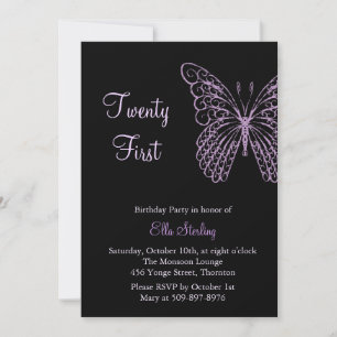 Fluttering Butterflies 21st Birthday Uitnodiging