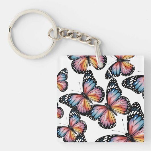 Fluttering Butterflies Pattern Sleutelhanger (voorkant)