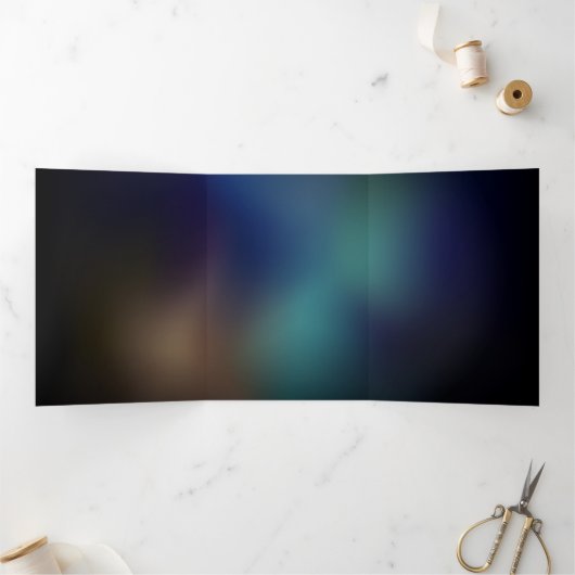 Fluttering Night Butterfly Drieluik Uitnodiging (Binnen)