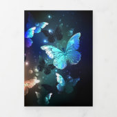 Fluttering Night Butterfly Drieluik Uitnodiging (Cover)