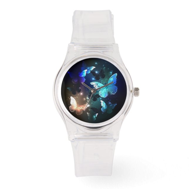 Fluttering Night Butterfly Horloge (Voorkant)