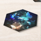 Fluttering Night Butterfly Kartonnen Onderzetters (Schuin)