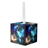 Fluttering Night Butterfly Kubus Ornament (Achter hoekig)