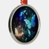 Fluttering Night Butterfly Metalen Ornament (Rechts)
