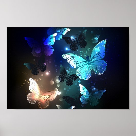 Fluttering Night Butterfly Poster (Voorkant)