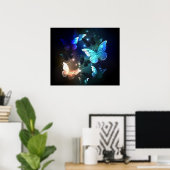 Fluttering Night Butterfly Poster (Thuiskantoor)