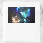 Fluttering Night Butterfly Rechthoekige Sticker (Tas)