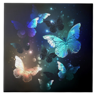 Fluttering Night Butterfly Tegeltje