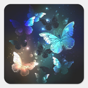 Fluttering Night Butterfly Vierkante Sticker