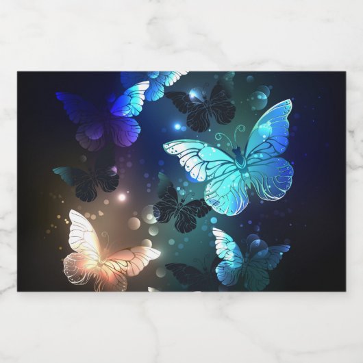 Fluttering Night Butterfly Voedselcontainer Etiket (Enkel label)