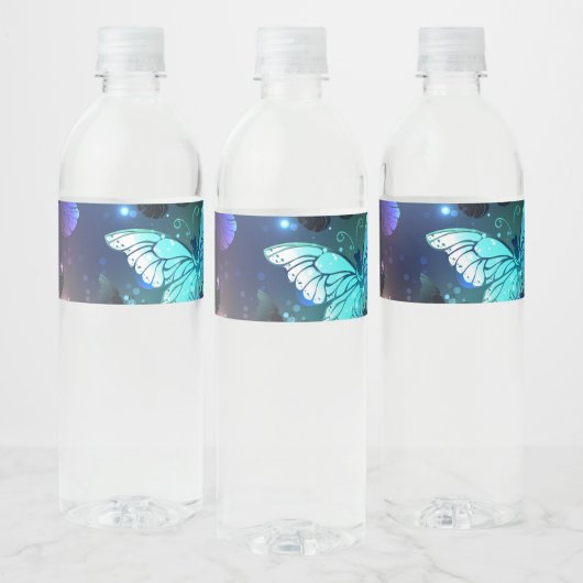 Fluttering Night Butterfly Waterfles Etiket (Flessen)