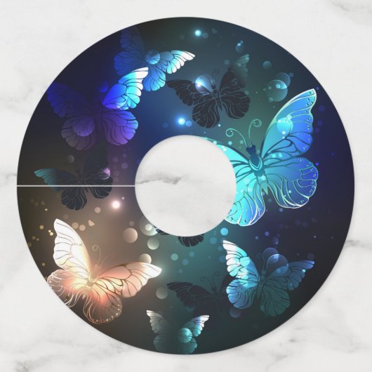 Fluttering Night Butterfly Wijnglaslabel (Voorkant)