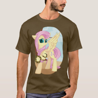Fluttershy met Ball Python MS Paint Gleamy Dreams T-shirt