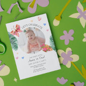 Flutting First Butterfly Photo Invitation