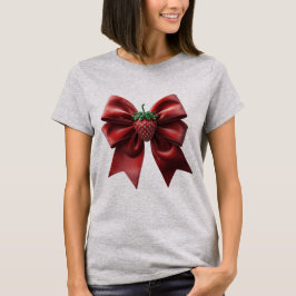 Fluweel aardbeienboeg t-shirt