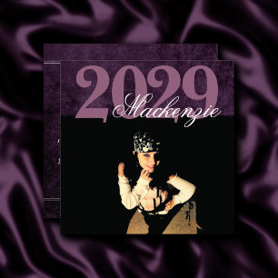 Fluweel Afstudeerder   Amethist Paarse Moody Grung Kaart