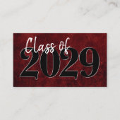 Fluweel Afstudeerder | Ruby Red Afstuderen Aankond Contactkaartje (Voorkant)