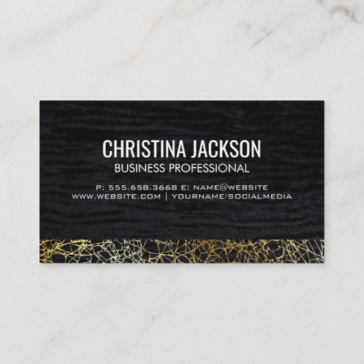 Fluweel en Goud Abstract | Monogram Visitekaartje (Achterkant)