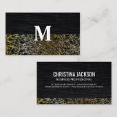 Fluweel en Goud Abstract | Monogram Visitekaartje (Voorkant / Achterkant)