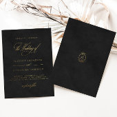 Fluweel Textuur Imitatie & Goud Classy Bruiloft Folie Uitnodiging