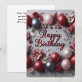 Fluweel Verjaardag Liefde Kaart (Voorkant / Achterkant)