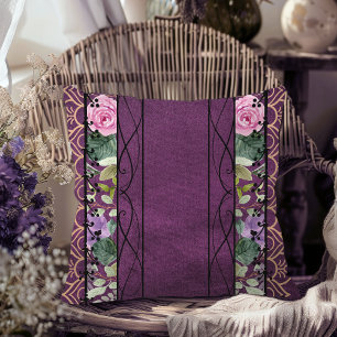 fluweel Victoriaans Paarse bloemen wandtapijt Kussen