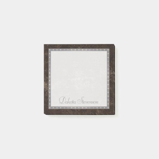 fluweelachtig bronzen damast | Mocha Brown Grunge  Post-it® Notes (Voorkant)