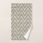 Fluweelachtig Zand Bruin Chevron Patroon Bad Handdoek (Handdoek)