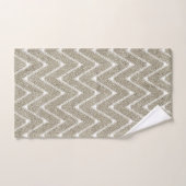 Fluweelachtig Zand Bruin Chevron Patroon Bad Handdoek (Handdoek)