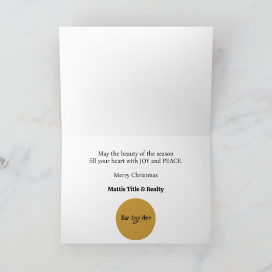 Fluweelrode en groene kerstboom Folie Kaart (Binnen)