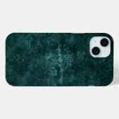 Fluweelzachte Blauwgroen Damask | Donkergroen Grun Case-Mate iPhone Case (Achterkant (horizontaal))