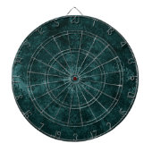 Fluweelzachte Blauwgroen Damask | Donkergroen Grun Dartbord (Voorkant)