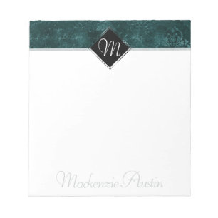 Fluweelzachte Blauwgroen Damask Donkergroen Grun Notitieblok