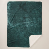 Fluweelzachte Blauwgroen Damask | Donkergroen Grun Sherpa Deken (Voorkant)