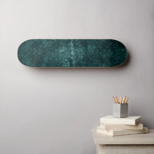 Fluweelzachte Blauwgroen Damask Donkergroene Gru Skateboard