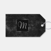 Fluweelzachte Onyx Damask | Zwart Vampy Grunge Bar Cadeaulabel (Voorkant (Horizontaal))