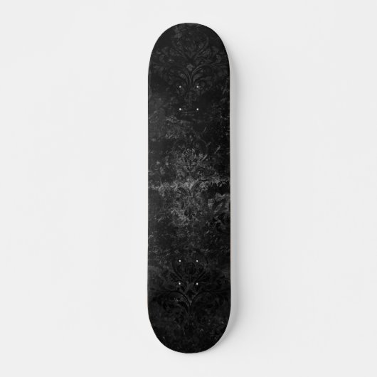Fluweelzachte Onyx Damask | Zwart Vampy Grunge Blo Skateboard (Voorkant)
