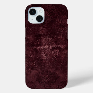 Fluweelzachte wijndamast Bordeaux Sangria Grunge iPhone 15 Mini Hoesje