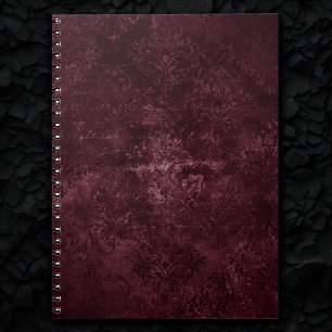 Fluweelzachte wijndamast   Bordeaux Sangria Grunge Notitieboek
