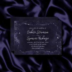 Fluwelen Damast Middernacht   Indigo Paarse Grunge Kaart