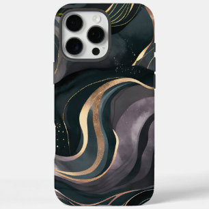 fluwelen eclips Dark Marble Gold Flow iPhone 16 Pro Max Hoesje