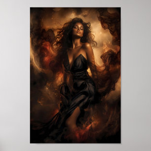 Fluwelen Ember Middernacht Droomlandschap Kunstpos Poster