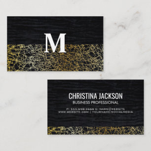 Fluwelen en Gouden Abstract Monogram Visitekaartje