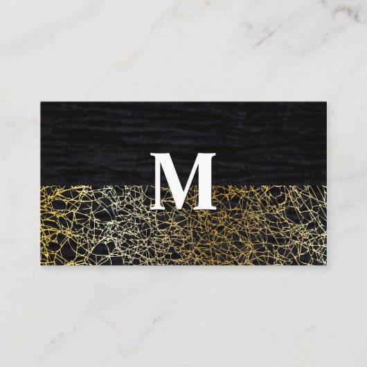 Fluwelen en Gouden Abstract | Monogram Visitekaartje (Voorkant)