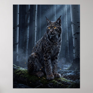 Fluwelen Lynx Aspen Schaduwen Kunst Poster