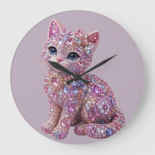 Fluwelen Nacht Kat Aesthetic Print Grote Klok