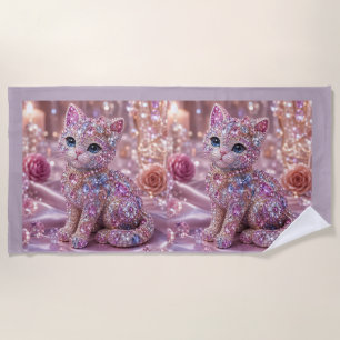 Fluwelen Nacht Kat Aesthetic Print Strandlaken