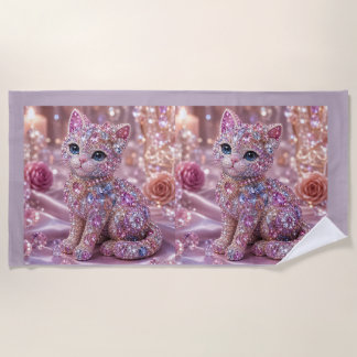 Fluwelen Nacht Kat Aesthetic Print Strandlaken