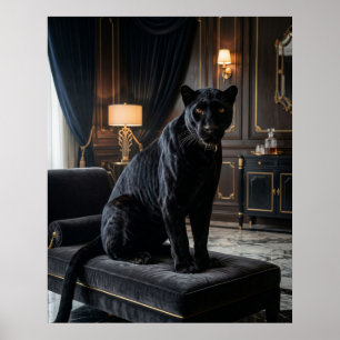 Fluwelen Panter Noir Poster