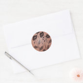 fluwelen papavers ronde sticker (Envelop)